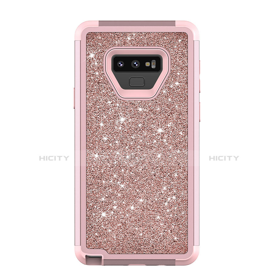 Custodia Silicone e Plastica Opaca Cover Fronte e Retro 360 Gradi Bling-Bling per Samsung Galaxy Note 9