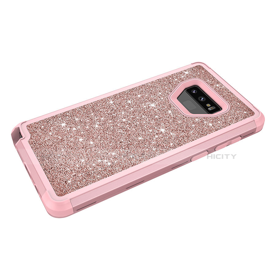 Custodia Silicone e Plastica Opaca Cover Fronte e Retro 360 Gradi Bling-Bling per Samsung Galaxy Note 9