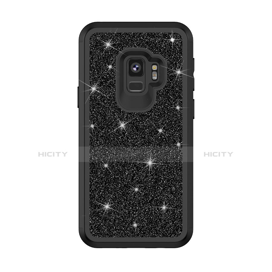 Custodia Silicone e Plastica Opaca Cover Fronte e Retro 360 Gradi Bling-Bling per Samsung Galaxy S9