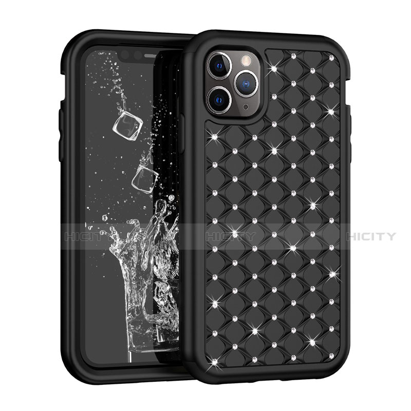 Custodia Silicone e Plastica Opaca Cover Fronte e Retro 360 Gradi Bling-Bling U01 per Apple iPhone 11 Pro