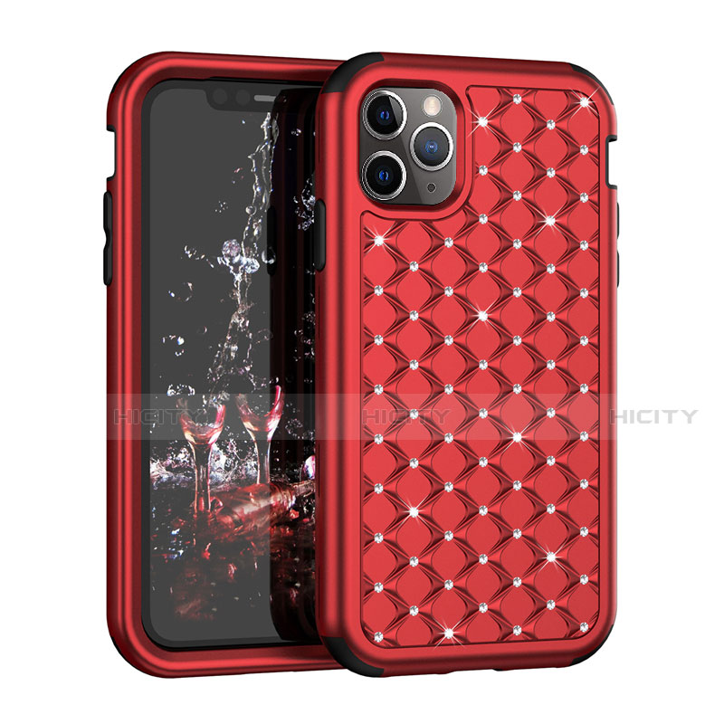 Custodia Silicone e Plastica Opaca Cover Fronte e Retro 360 Gradi Bling-Bling U01 per Apple iPhone 11 Pro