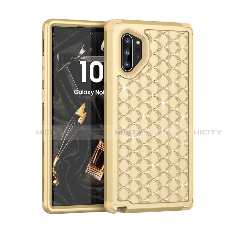 Custodia Silicone e Plastica Opaca Cover Fronte e Retro 360 Gradi Bling-Bling U01 per Samsung Galaxy Note 10 Plus