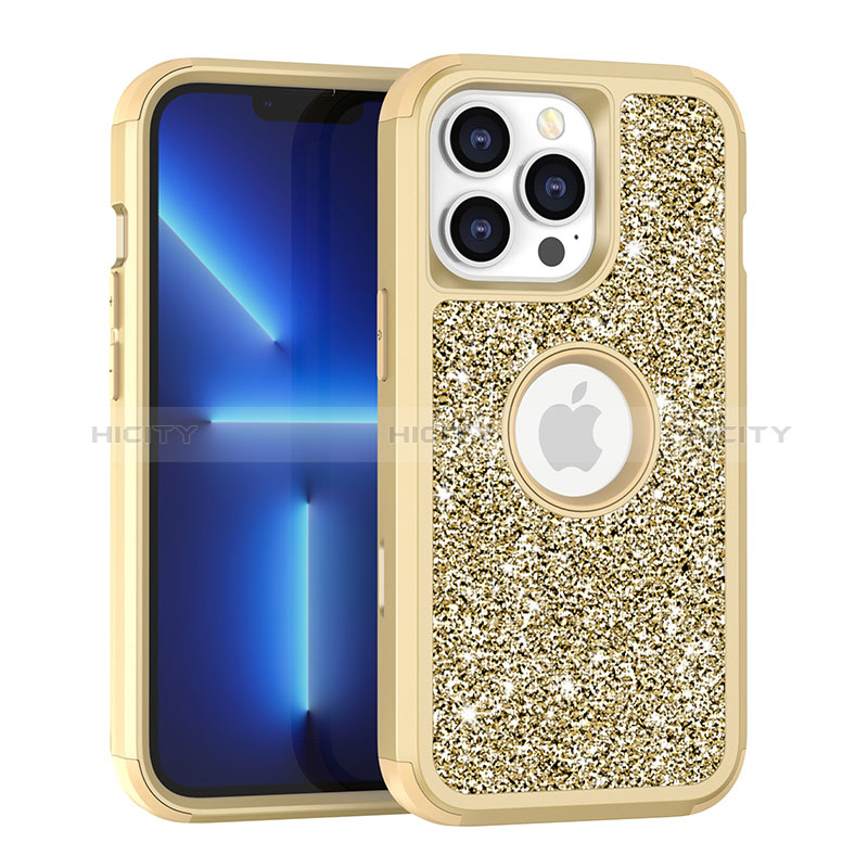 Custodia Silicone e Plastica Opaca Cover Fronte e Retro 360 Gradi Bling-Bling YJ1 per Apple iPhone 13 Pro