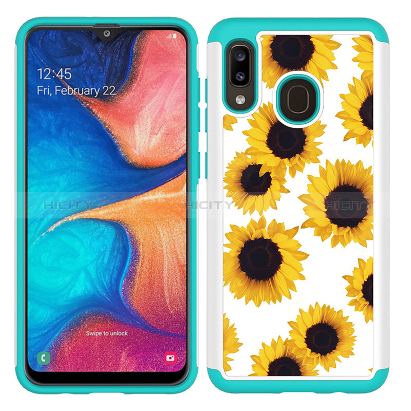 Custodia Silicone e Plastica Opaca Cover Fronte e Retro 360 Gradi JX1 per Samsung Galaxy A20