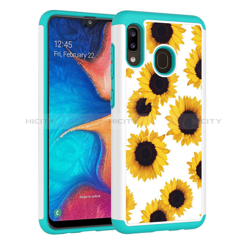 Custodia Silicone e Plastica Opaca Cover Fronte e Retro 360 Gradi JX1 per Samsung Galaxy A20 Giallo