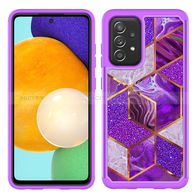 Custodia Silicone e Plastica Opaca Cover Fronte e Retro 360 Gradi JX1 per Samsung Galaxy A52s 5G Viola