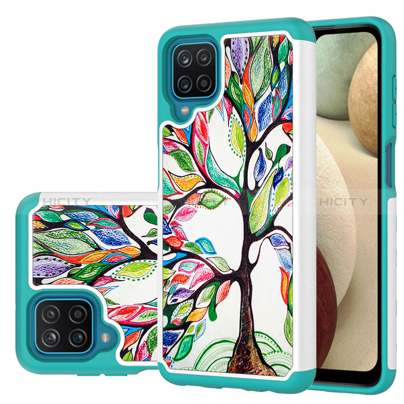 Custodia Silicone e Plastica Opaca Cover Fronte e Retro 360 Gradi JX1 per Samsung Galaxy M12