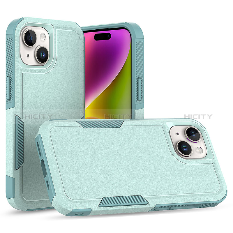 Custodia Silicone e Plastica Opaca Cover Fronte e Retro 360 Gradi MQ1 per Apple iPhone 15 Plus