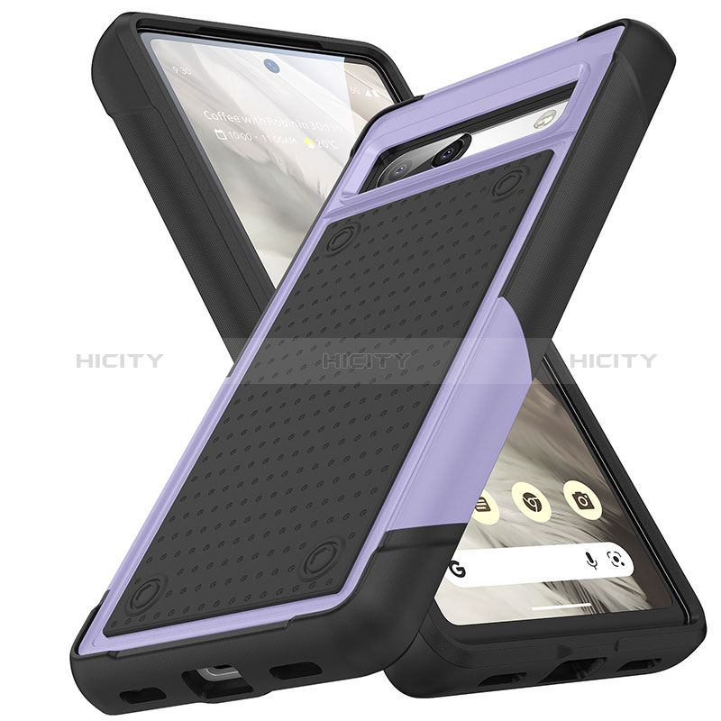 Custodia Silicone e Plastica Opaca Cover Fronte e Retro 360 Gradi MQ1 per Google Pixel 7a 5G Viola