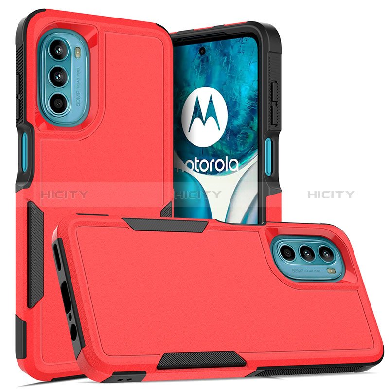 Custodia Silicone e Plastica Opaca Cover Fronte e Retro 360 Gradi MQ1 per  Motorola Moto G82 5G Rosso