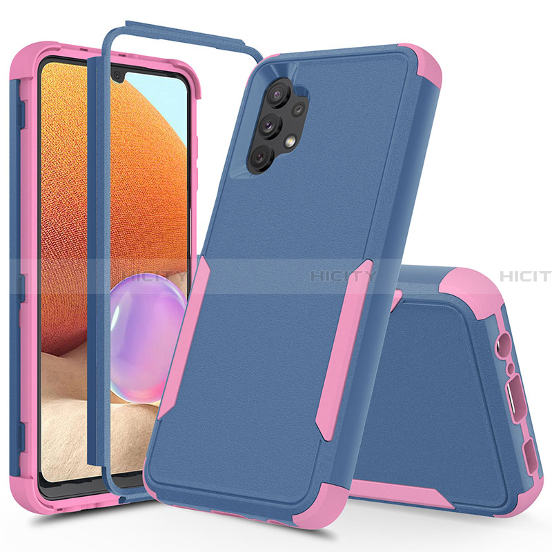 Custodia Silicone e Plastica Opaca Cover Fronte e Retro 360 Gradi MQ1 per Samsung Galaxy A32 4G Rosa Caldo