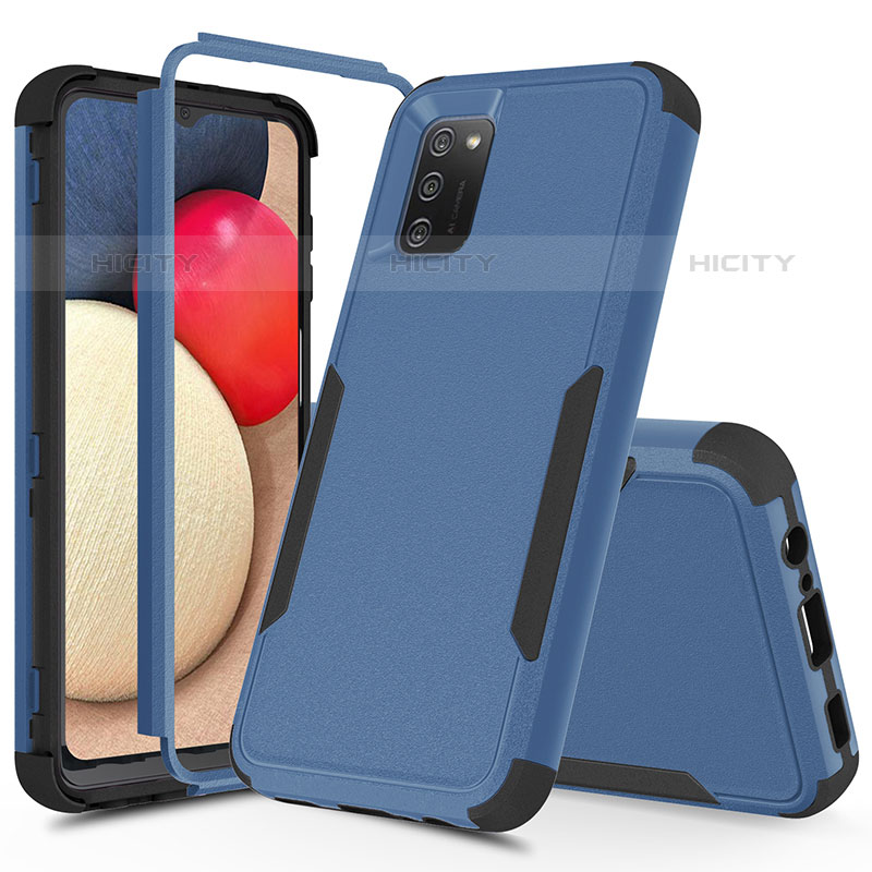 Custodia Silicone e Plastica Opaca Cover Fronte e Retro 360 Gradi MQ1 per Samsung Galaxy M02s