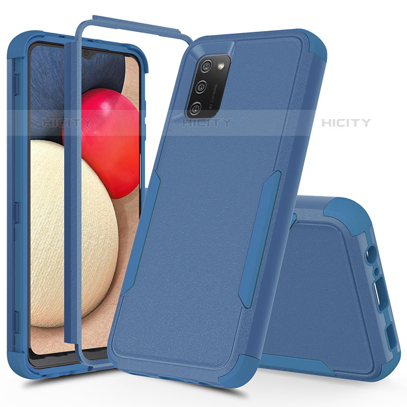 Custodia Silicone e Plastica Opaca Cover Fronte e Retro 360 Gradi MQ1 per Samsung Galaxy M02s