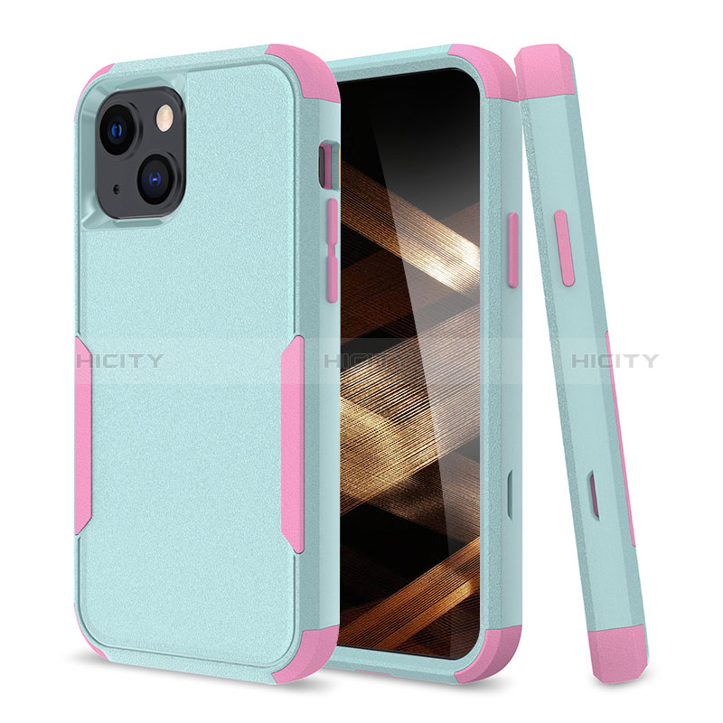 Custodia Silicone e Plastica Opaca Cover Fronte e Retro 360 Gradi per Apple iPhone 15 Plus