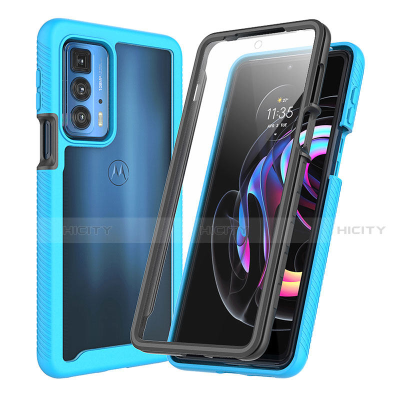 Custodia Silicone e Plastica Opaca Cover Fronte e Retro 360 Gradi per Motorola Moto Edge 20 Pro 5G