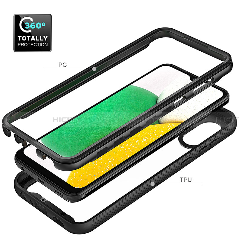 Custodia Silicone e Plastica Opaca Cover Fronte e Retro 360 Gradi per Samsung Galaxy A03 Core