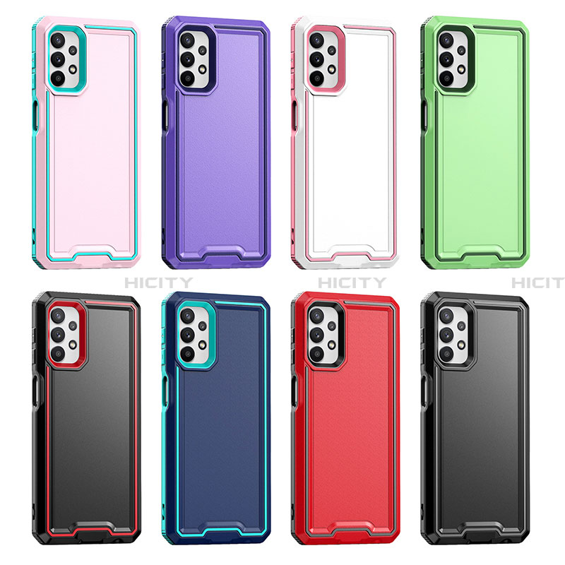 Custodia Silicone e Plastica Opaca Cover Fronte e Retro 360 Gradi Q01W per Samsung Galaxy A32 4G