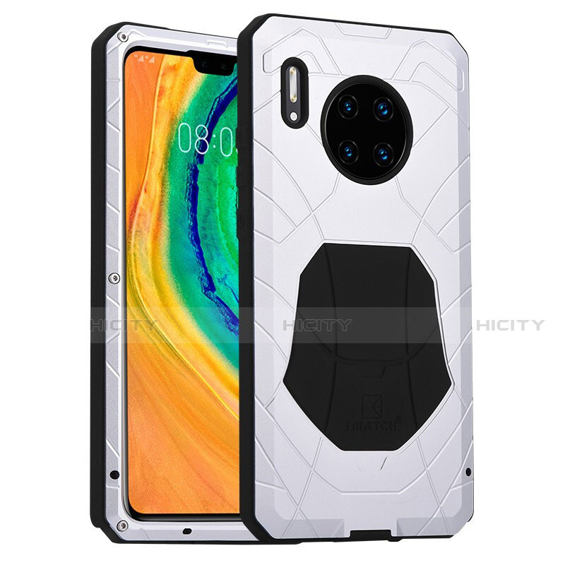 Custodia Silicone e Plastica Opaca Cover Fronte e Retro 360 Gradi R01 per Huawei Mate 30 Pro 5G Argento