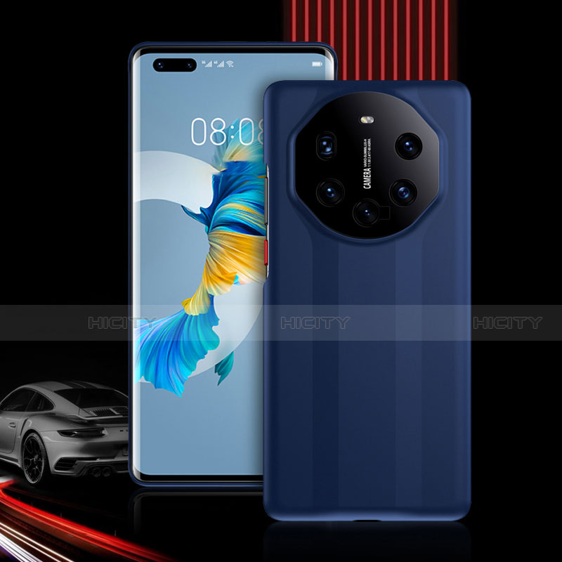 Custodia Silicone e Plastica Opaca Cover Fronte e Retro 360 Gradi R01 per Huawei Mate 40 Pro+ Plus Blu