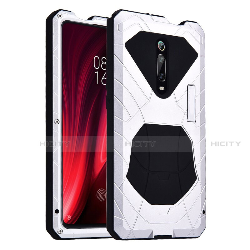 Custodia Silicone e Plastica Opaca Cover Fronte e Retro 360 Gradi R01 per Xiaomi Redmi K20 Bianco