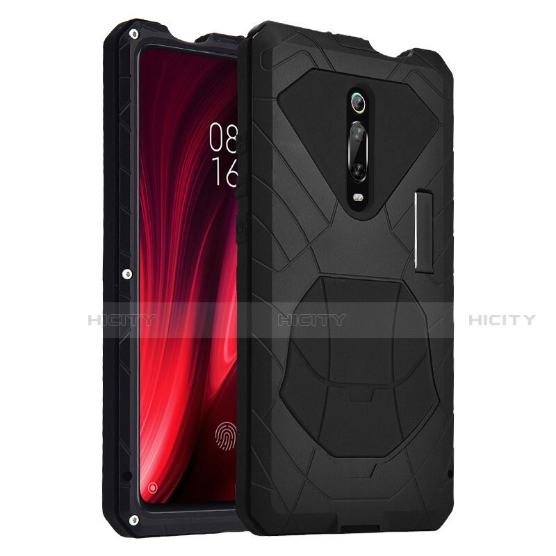 Custodia Silicone e Plastica Opaca Cover Fronte e Retro 360 Gradi R01 per Xiaomi Redmi K20 Nero