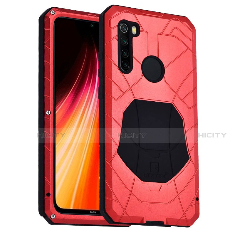 Custodia Silicone e Plastica Opaca Cover Fronte e Retro 360 Gradi R01 per Xiaomi Redmi Note 8 Rosso