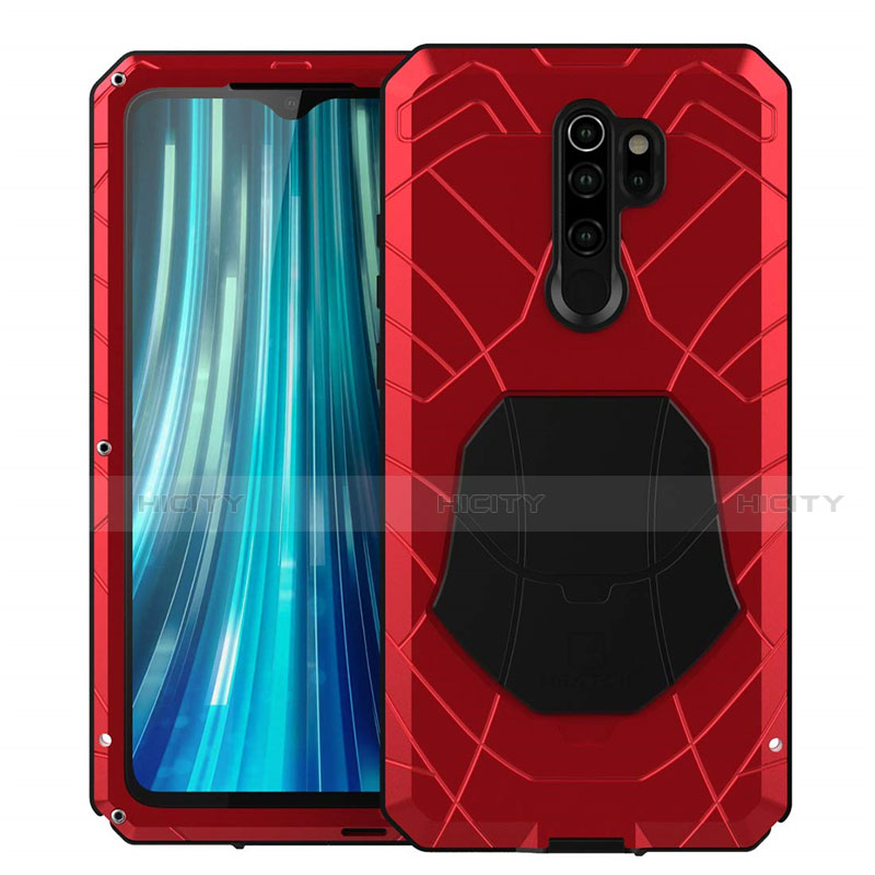 Custodia Silicone e Plastica Opaca Cover Fronte e Retro 360 Gradi R02 per Xiaomi Redmi Note 8 Pro Rosso