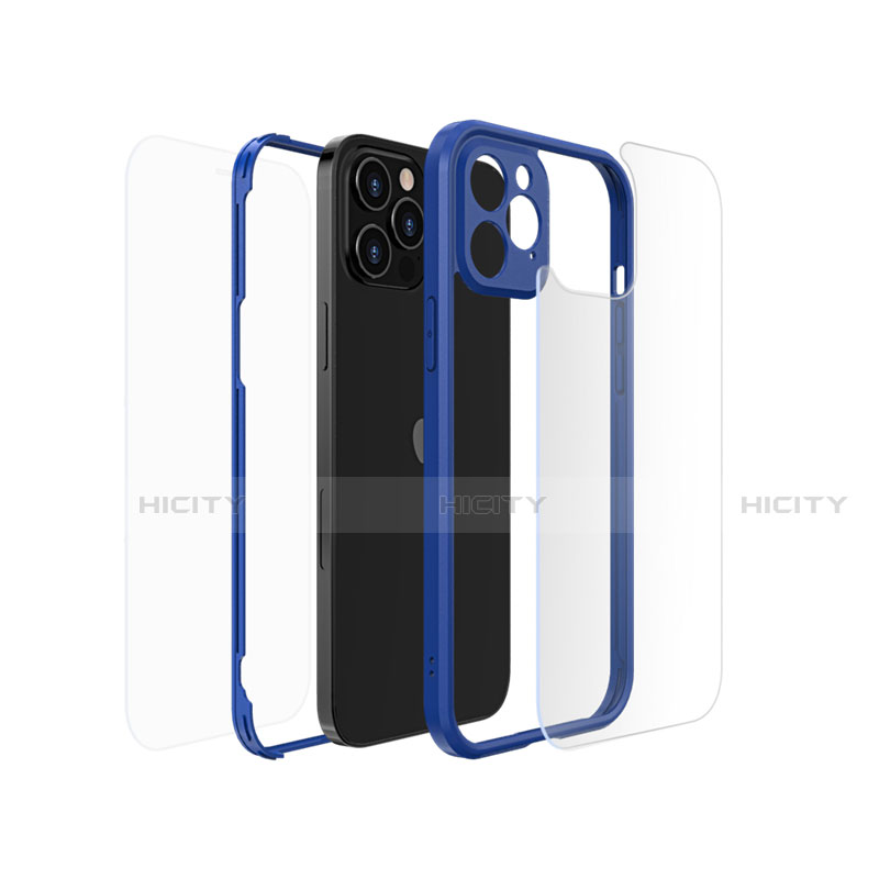 Custodia Silicone e Plastica Opaca Cover Fronte e Retro 360 Gradi R05 per Apple iPhone 12 Pro