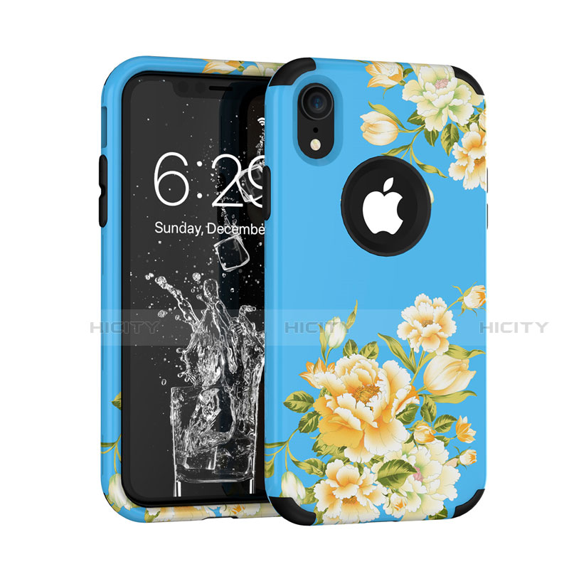 Custodia Silicone e Plastica Opaca Cover Fronte e Retro 360 Gradi U01 per Apple iPhone XR