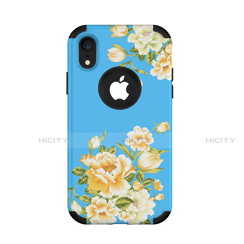 Custodia Silicone e Plastica Opaca Cover Fronte e Retro 360 Gradi U01 per Apple iPhone XR