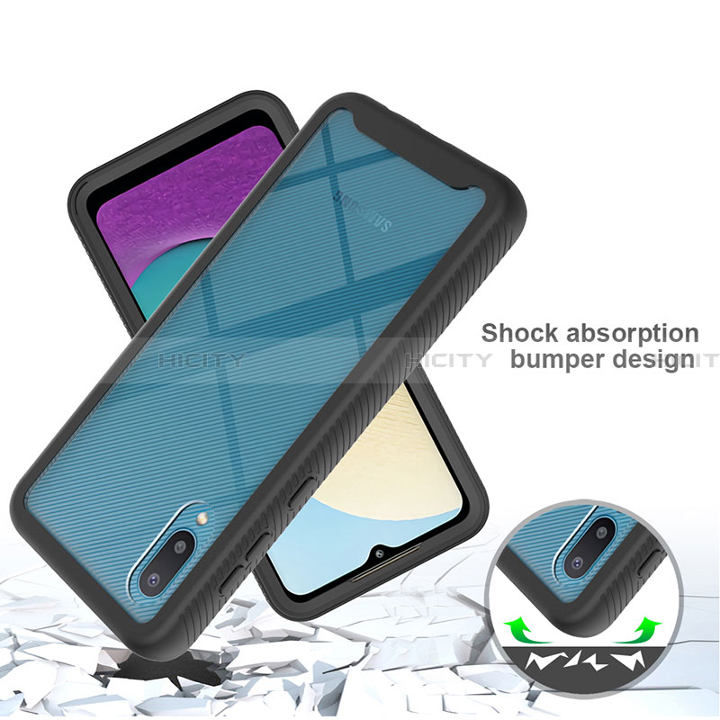 Custodia Silicone e Plastica Opaca Cover Fronte e Retro 360 Gradi U01 per Samsung Galaxy A02