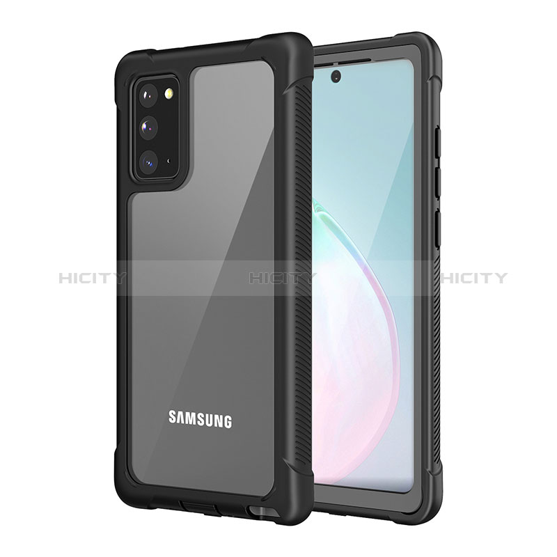 Custodia Silicone e Plastica Opaca Cover Fronte e Retro 360 Gradi U01 per Samsung Galaxy Note 20 5G Nero