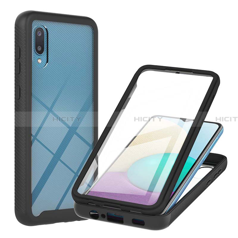 Custodia Silicone e Plastica Opaca Cover Fronte e Retro 360 Gradi U02 per Samsung Galaxy A02