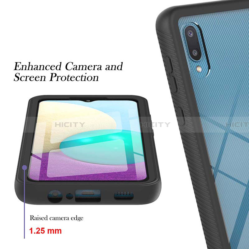 Custodia Silicone e Plastica Opaca Cover Fronte e Retro 360 Gradi U02 per Samsung Galaxy A02