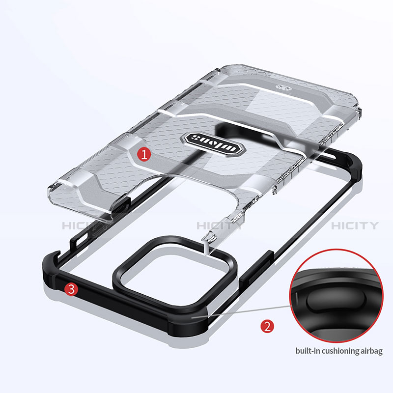 Custodia Silicone e Plastica Opaca Cover Fronte e Retro 360 Gradi U03 per Apple iPhone 13 Pro