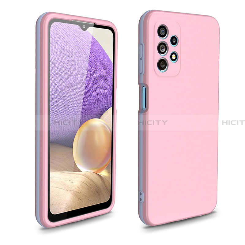 Custodia Silicone e Plastica Opaca Cover Fronte e Retro 360 Gradi WL1 per Samsung Galaxy A32 4G Oro Rosa