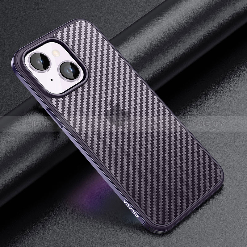 Custodia Silicone e Plastica Opaca Cover LD1 per Apple iPhone 13 Viola