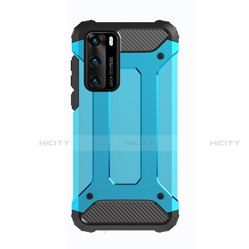 Custodia Silicone e Plastica Opaca Cover N01 per Huawei P40 Cielo Blu