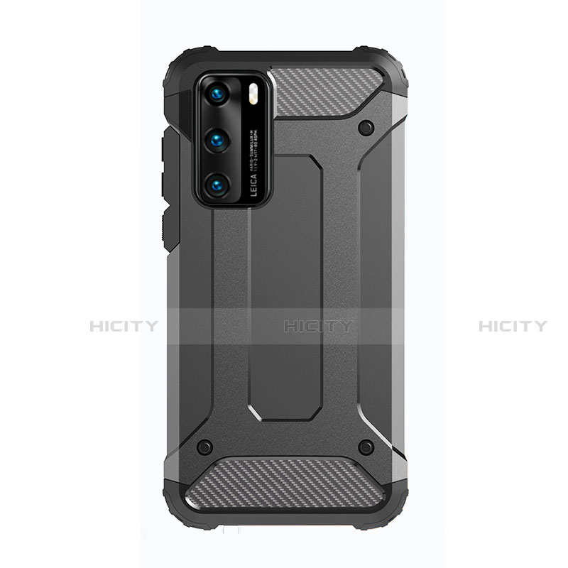 Custodia Silicone e Plastica Opaca Cover N01 per Huawei P40 Nero