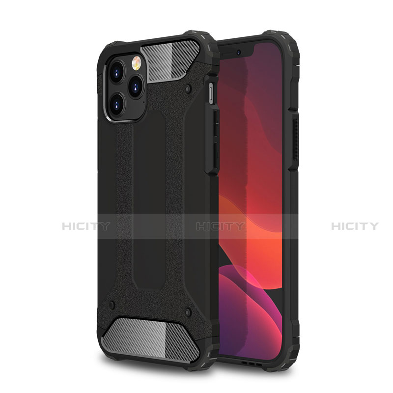 Custodia Silicone e Plastica Opaca Cover per Apple iPhone 12 Max Nero