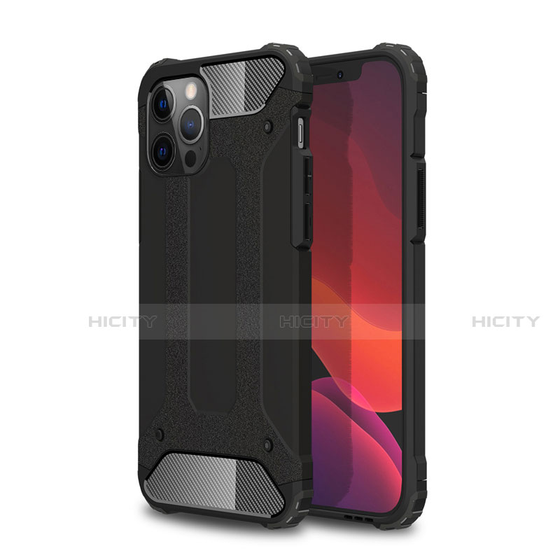 Custodia Silicone e Plastica Opaca Cover per Apple iPhone 12 Pro Max Nero