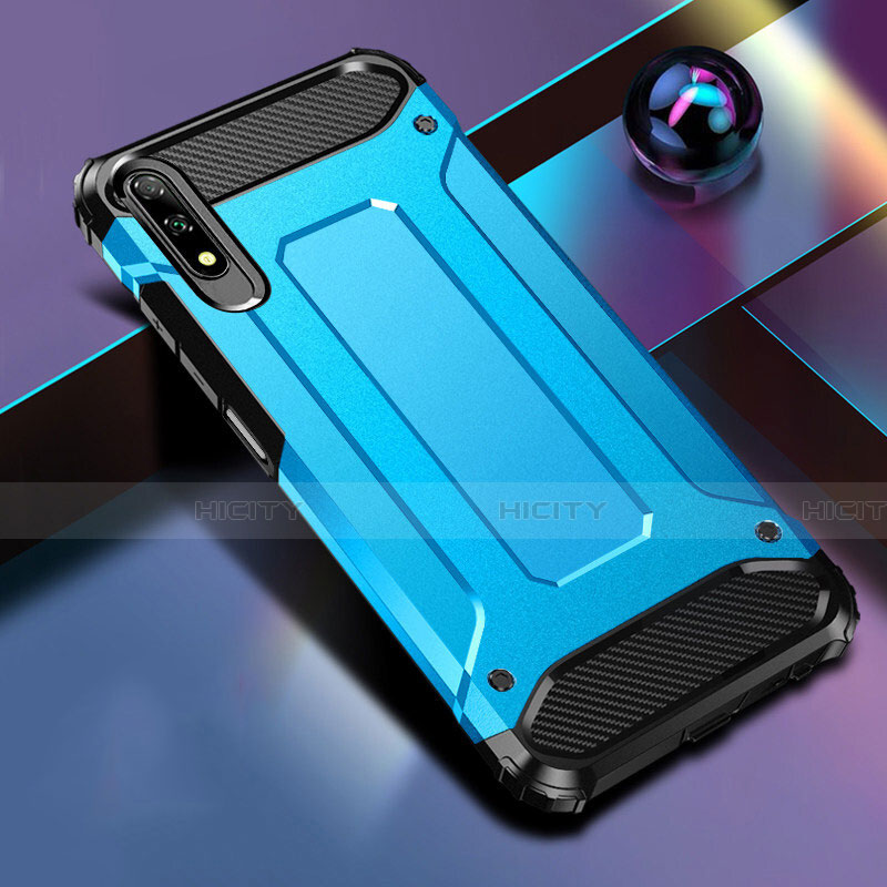 Custodia Silicone e Plastica Opaca Cover per Huawei Honor 9X Cielo Blu