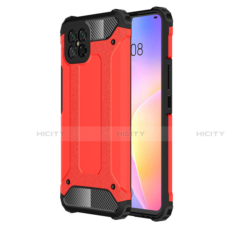 Custodia Silicone e Plastica Opaca Cover per Huawei Nova 8 SE 5G Rosso