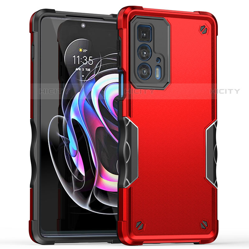 Custodia Silicone e Plastica Opaca Cover per Motorola Moto Edge 20 Pro 5G Rosso