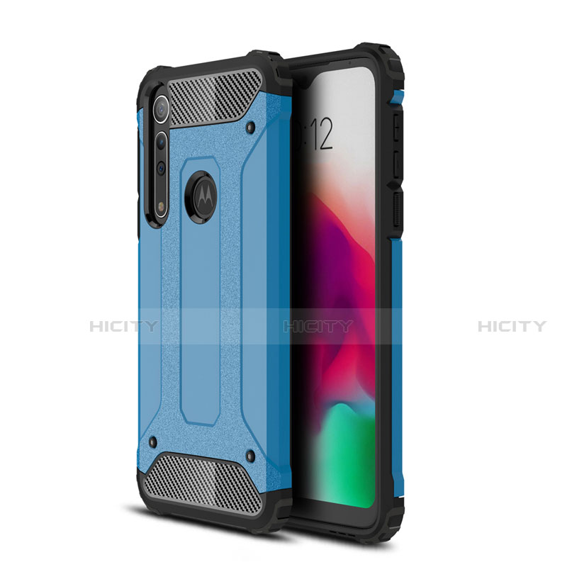 Custodia Silicone e Plastica Opaca Cover per Motorola Moto G8 Play Cielo Blu