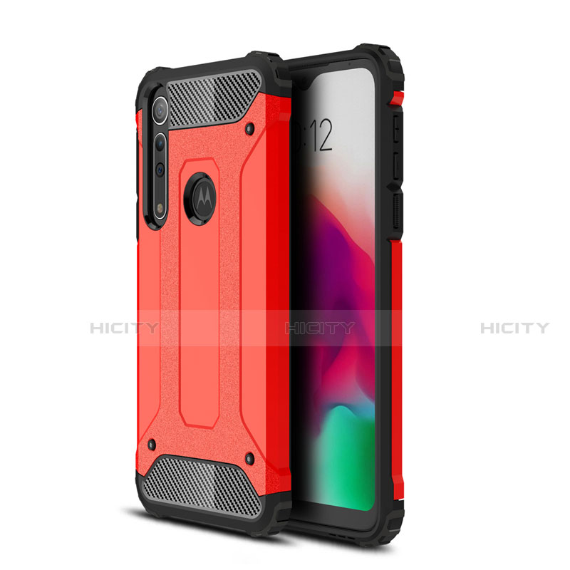 Custodia Silicone e Plastica Opaca Cover per Motorola Moto G8 Play Rosso