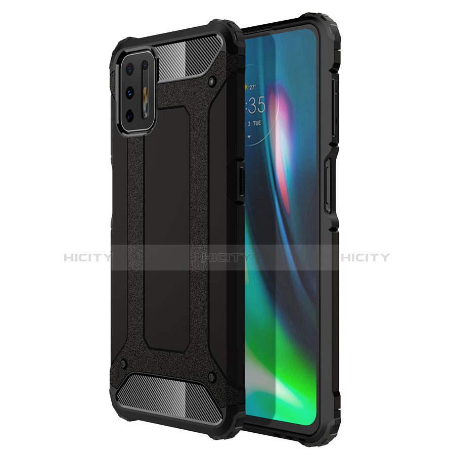 Custodia Silicone e Plastica Opaca Cover per Motorola Moto G9 Plus Nero