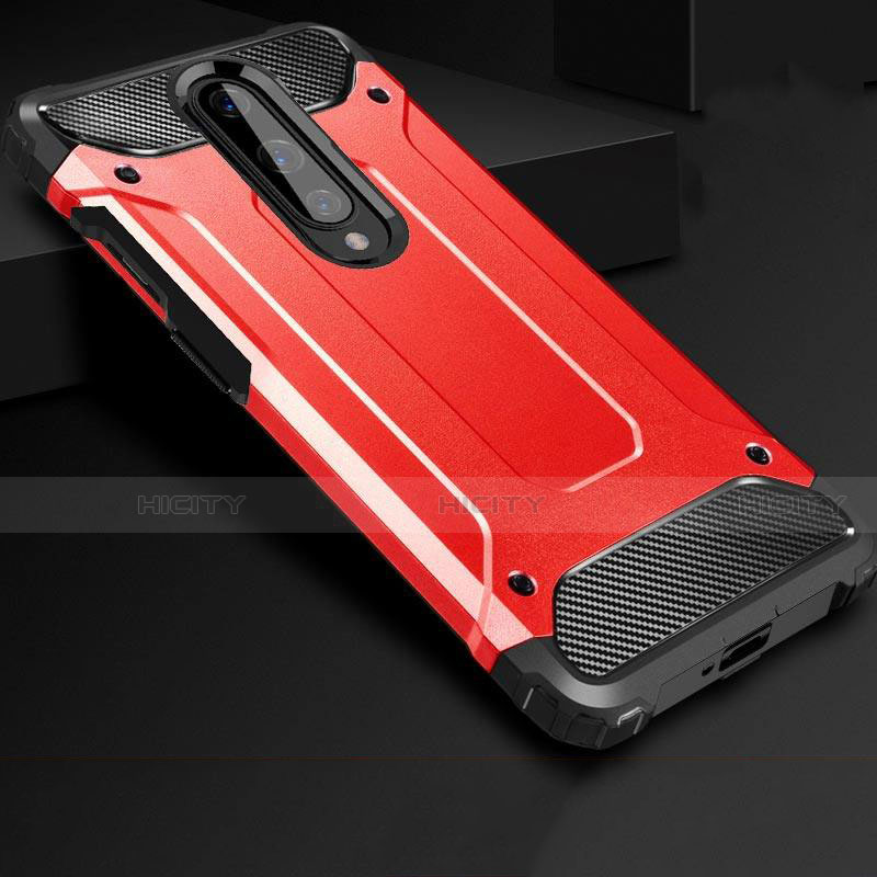 Custodia Silicone e Plastica Opaca Cover per OnePlus 8 Rosso