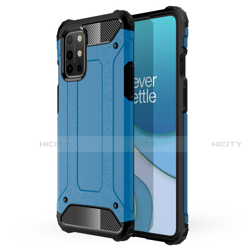 Custodia Silicone e Plastica Opaca Cover per OnePlus 8T 5G Cielo Blu