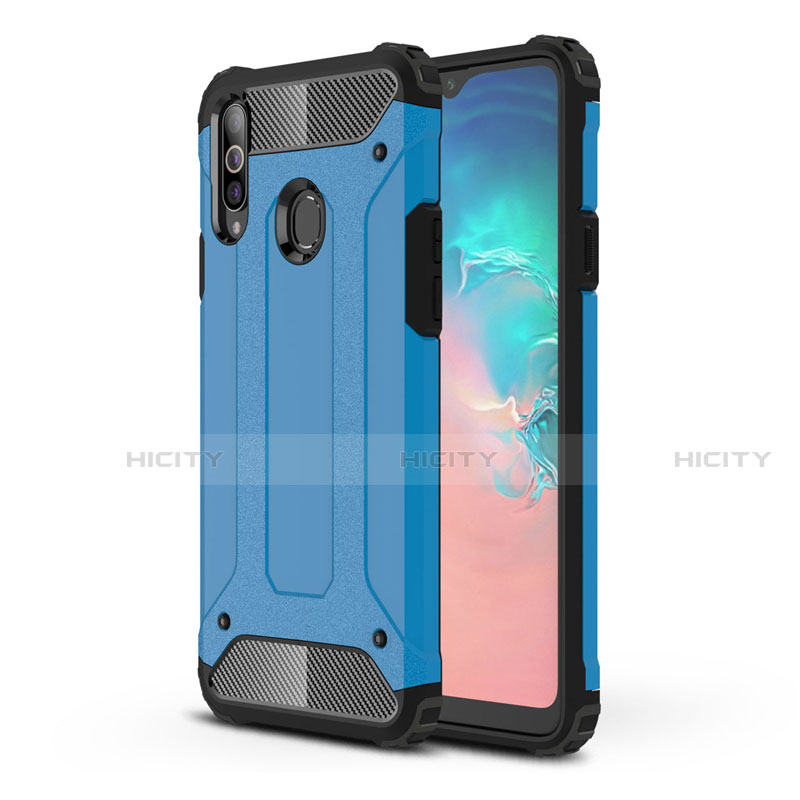 Custodia Silicone e Plastica Opaca Cover per Samsung Galaxy A20s Cielo Blu